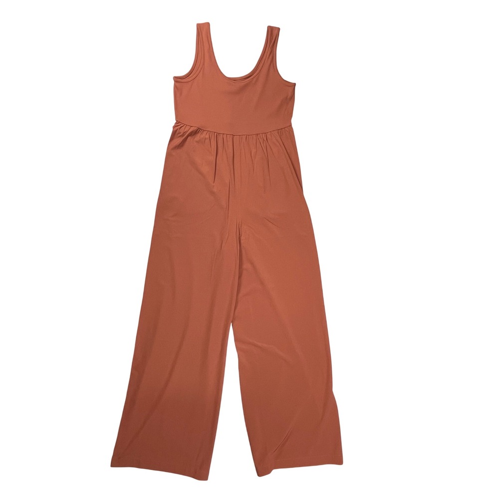 Athleta Passenger Jumpsuit Women Small Terracotta Wide Leg Casual Loose Fit - Picture 2 of 9